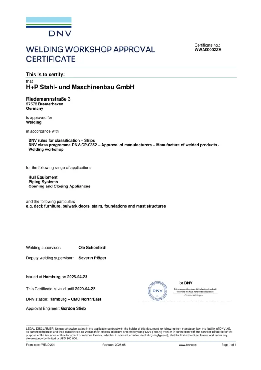 DNV Welding Workshop Approval