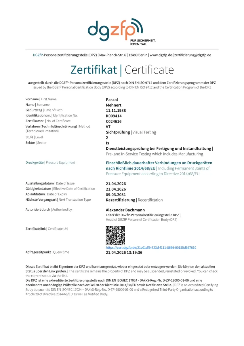 VT 2 Sichtprüfung Pascal Mehnert